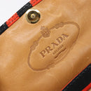 PRADA Shoulder Bag Canvas Orange Gold Auth 213592-18