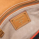 PRADA Shoulder Bag Canvas Orange Gold Auth 213592-19