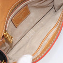 PRADA Shoulder Bag Canvas Orange Gold Auth 213592-20