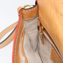 PRADA Shoulder Bag Canvas Orange Gold Auth 213592-22