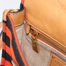 PRADA Shoulder Bag Canvas Orange Gold Auth 213592-23