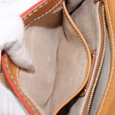 PRADA Shoulder Bag Canvas Orange Gold Auth 213592-25