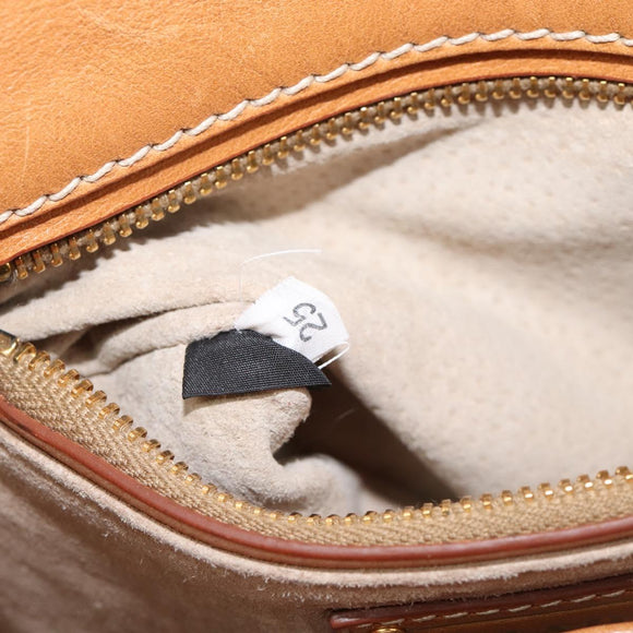 PRADA Shoulder Bag Canvas Orange Gold Auth 213592