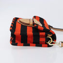 PRADA Shoulder Bag Canvas Orange Gold Auth 213592-4