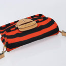 PRADA Shoulder Bag Canvas Orange Gold Auth 213592-6