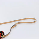 PRADA Shoulder Bag Canvas Orange Gold Auth 213592-8