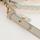 Miu Miu Matelasse Hand Bag Leather 2way White Gold Auth 213594V-11
