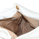 Miu Miu Matelasse Hand Bag Leather 2way White Gold Auth 213594V-26