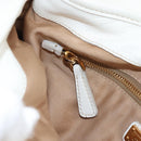 Miu Miu Matelasse Hand Bag Leather 2way White Gold Auth 213594V-28