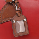 PRADA Boston Bag Leather Red Silver Auth 213595V-14