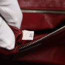 PRADA Boston Bag Leather Red Silver Auth 213595V-24