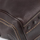 TOD'S Shoulder Bag Leather Brown Gold Auth 213596A-11