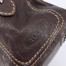 TOD'S Shoulder Bag Leather Brown Gold Auth 213596A-14