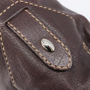 TOD'S Shoulder Bag Leather Brown Gold Auth 213596A-15