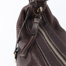 TOD'S Shoulder Bag Leather Brown Gold Auth 213596A-17