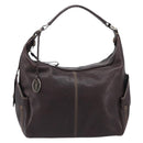 TOD'S Shoulder Bag Leather Brown Gold Auth 213596A-2