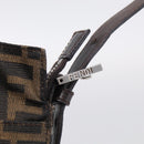 FENDI Zucca Canvas Mamma Baguette Shoulder Bag Brown Black Auth 213598V-14