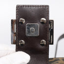 FENDI Zucca Canvas Mamma Baguette Shoulder Bag Brown Black Auth 213598V-16