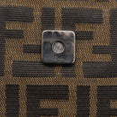FENDI Zucca Canvas Mamma Baguette Shoulder Bag Brown Black Auth 213598V-17