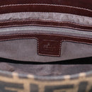 FENDI Zucca Canvas Mamma Baguette Shoulder Bag Brown Black Auth 213598V-19