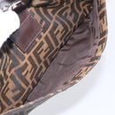 FENDI Zucca Canvas Mamma Baguette Shoulder Bag Brown Black Auth 213598V-26