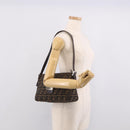FENDI Zucca Canvas Mamma Baguette Shoulder Bag Brown Black Auth 213598V-27