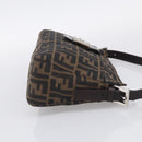 FENDI Zucca Canvas Mamma Baguette Shoulder Bag Brown Black Auth 213598V-5