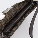FENDI Zucca Canvas Mamma Baguette Shoulder Bag Brown Black Auth 213598V-6