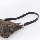 FENDI Zucca Canvas Mamma Baguette Shoulder Bag Brown Black Auth 213598V-8