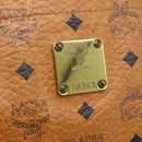 MCM Vicetos Logogram Tote Bag PVC Leather Brown Gold Auth 213599-14