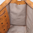MCM Vicetos Logogram Tote Bag PVC Leather Brown Gold Auth 213599-19