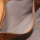 MCM Vicetos Logogram Tote Bag PVC Leather Brown Gold Auth 213599-21