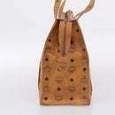 MCM Vicetos Logogram Tote Bag PVC Leather Brown Gold Auth 213599-5