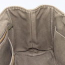 PRADA Canapa Hand Bag Canvas Khaki Gold Auth 213600-17