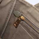 PRADA Canapa Hand Bag Canvas Khaki Gold Auth 213600-19
