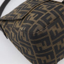 FENDI Zucca Canvas Mamma Baguette Shoulder Bag Brown Black Auth 213601V-11