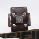 FENDI Zucca Canvas Mamma Baguette Shoulder Bag Brown Black Auth 213601V-16
