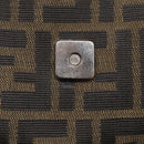 FENDI Zucca Canvas Mamma Baguette Shoulder Bag Brown Black Auth 213601V-25