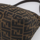 FENDI Zucca Canvas Mamma Baguette Shoulder Bag Brown Black Auth 213602V-10