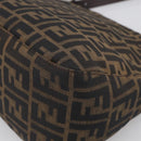 FENDI Zucca Canvas Mamma Baguette Shoulder Bag Brown Black Auth 213602V-12