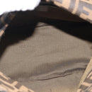 FENDI Zucca Canvas Mamma Baguette Shoulder Bag Brown Black Auth 213602V-18