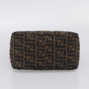 FENDI Zucca Canvas Mamma Baguette Shoulder Bag Brown Black Auth 213602V-9