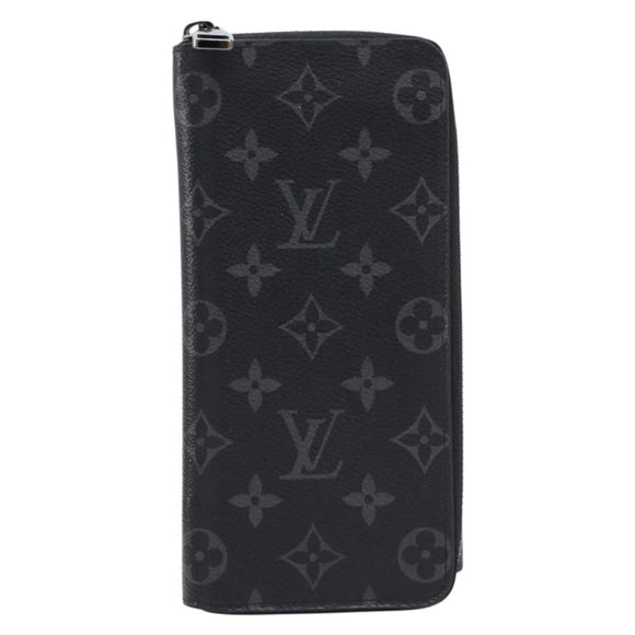 LOUIS VUITTON Monogram Eclipse Zippy Wallet Vertical Wallet M62295 Auth 213604V
