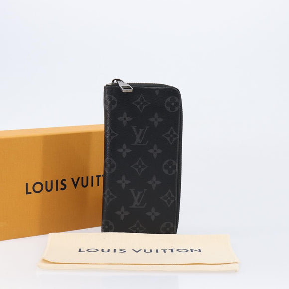 LOUIS VUITTON Monogram Eclipse Zippy Wallet Vertical Wallet M62295 Auth 213604V
