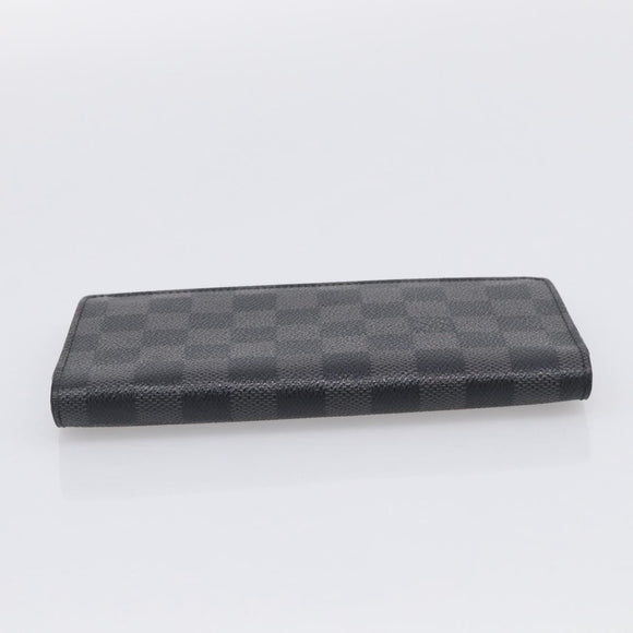 LOUIS VUITTON Damier Graphite Portefeuille Plaza Wallet N62665 LV Auth 213605
