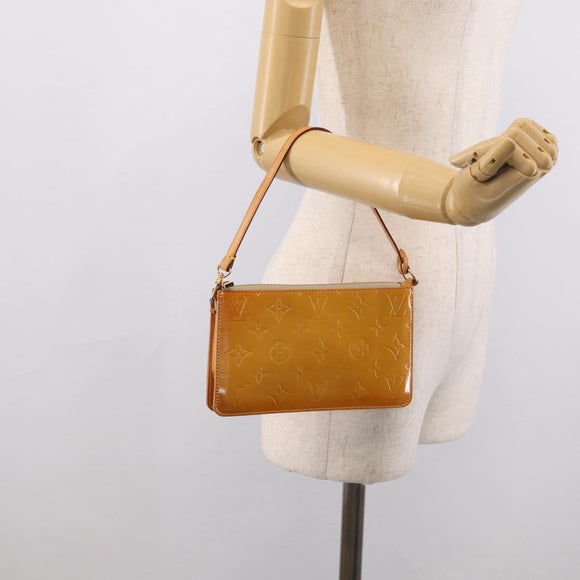 LOUIS VUITTON Monogram Vernis Lexington Pouch Beige M91010 LV Auth 213606A