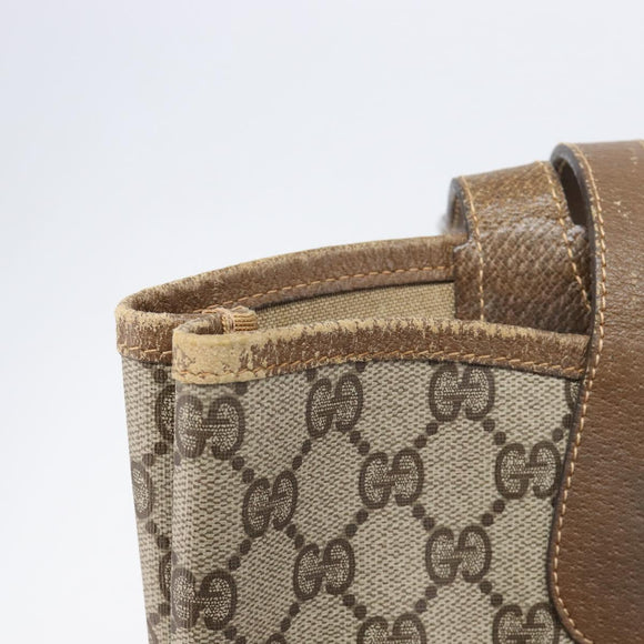 GUCCI GG Supreme Web Sherry Line Bag PVC Brown Gold 002 904 0131 Auth 213607
