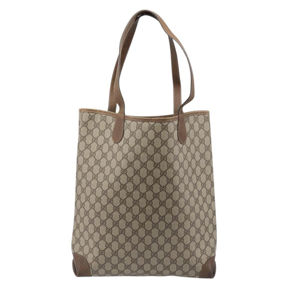 GUCCI GG Supreme Web Sherry Line Bag PVC Brown Gold 002 904 0131 Auth 213607