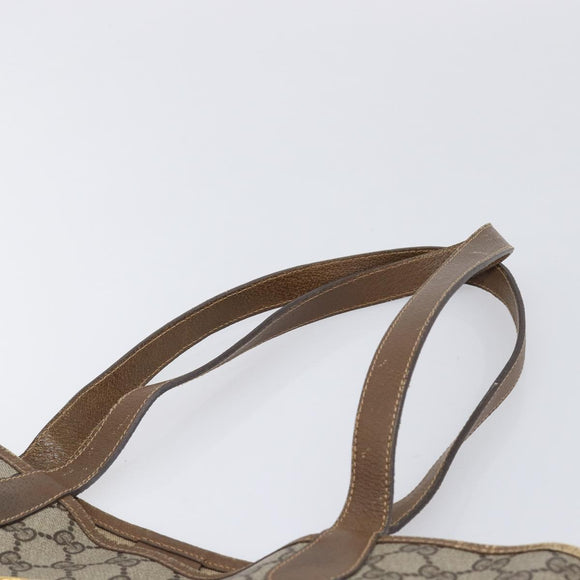 GUCCI GG Supreme Web Sherry Line Bag PVC Brown Gold 002 904 0131 Auth 213607