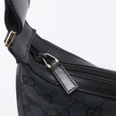 GUCCI GG Canvas Shoulder Bag Black Gold 001 4198 Auth 213611V-14